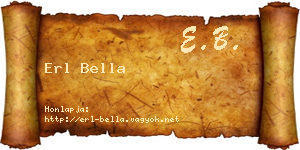 Erl Bella névjegykártya